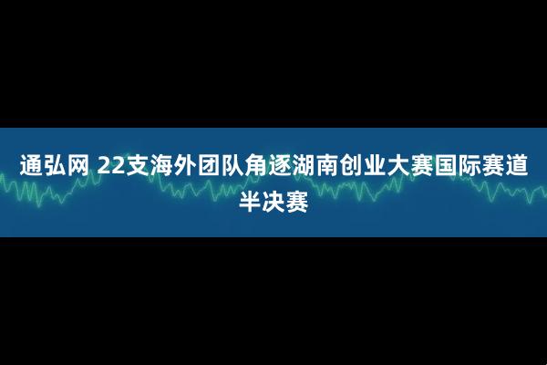 通弘网 22支海外团队角逐湖南创业大赛国际赛道半决赛