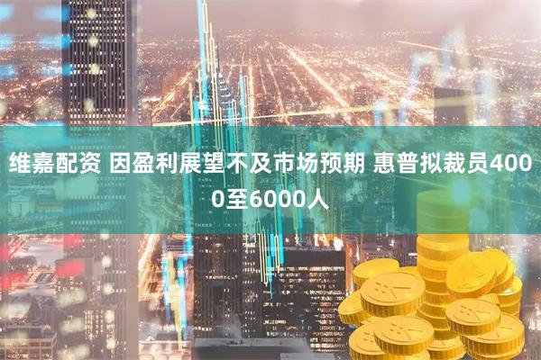 维嘉配资 因盈利展望不及市场预期 惠普拟裁员4000至6000人